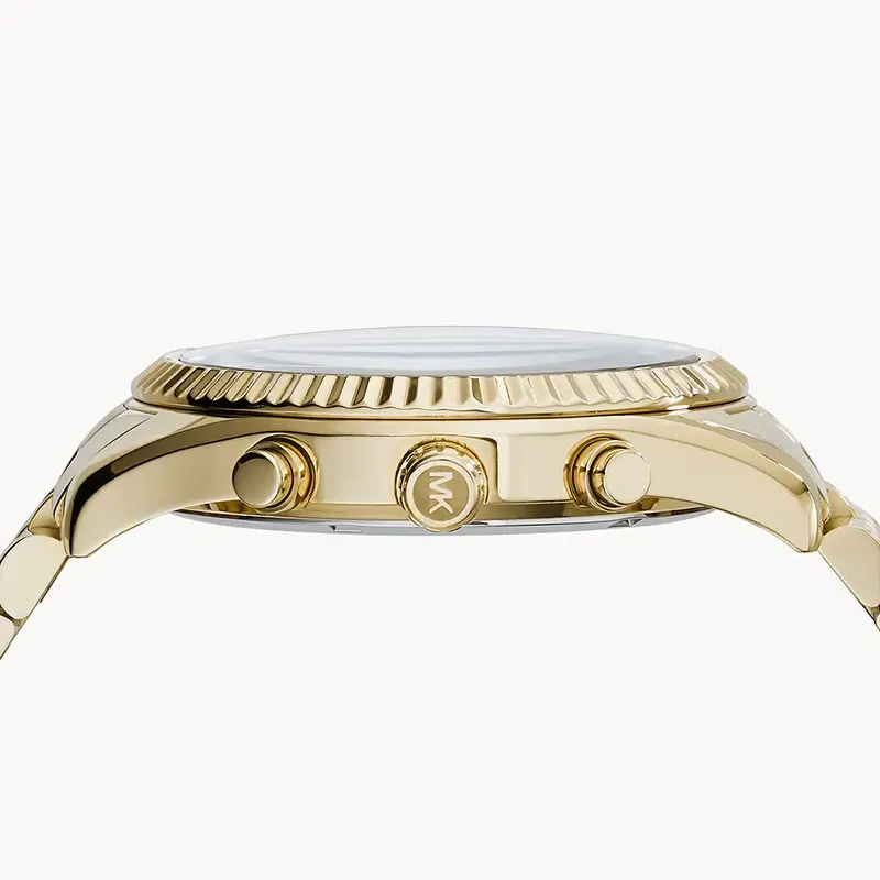 Michael Kors Lexington Gold-tone Black Dial Men's Watch- MK8286